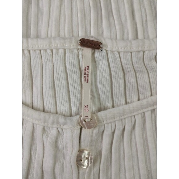 Free People Tilly Vest Blouse Top Knit Ribbed Buttondown Sleeveless XS 282029 - Picture 10 of 10